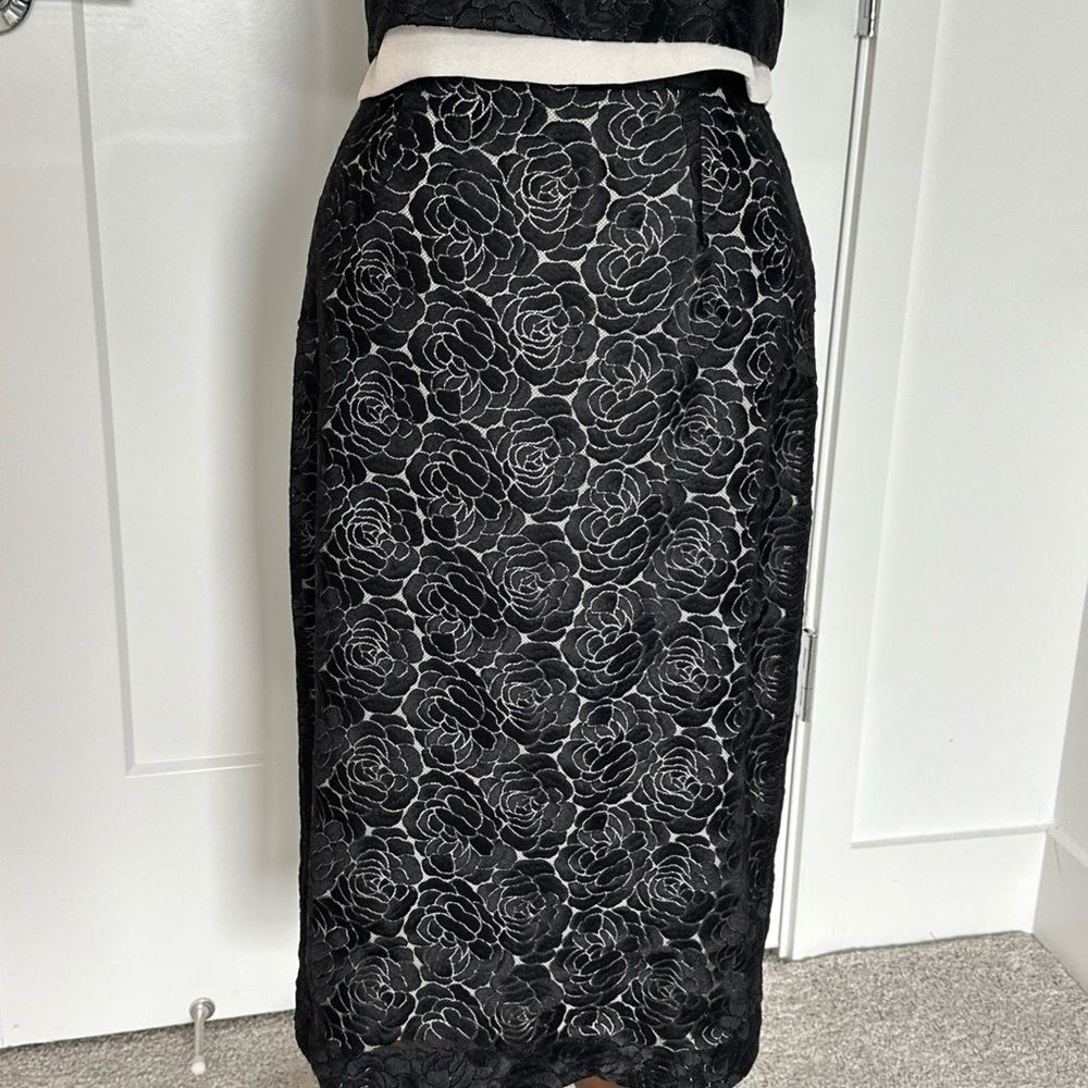 A.L.C. ALC Thompson Black Lace Overlay Pencil Skirt & Top Set Womans Sz 2 - Picture 2 of 16